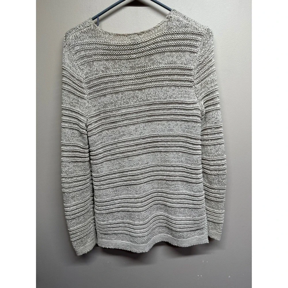 DANA BUCHMAN Striped‎ Knit Sweater Women Size S Cotton Blend